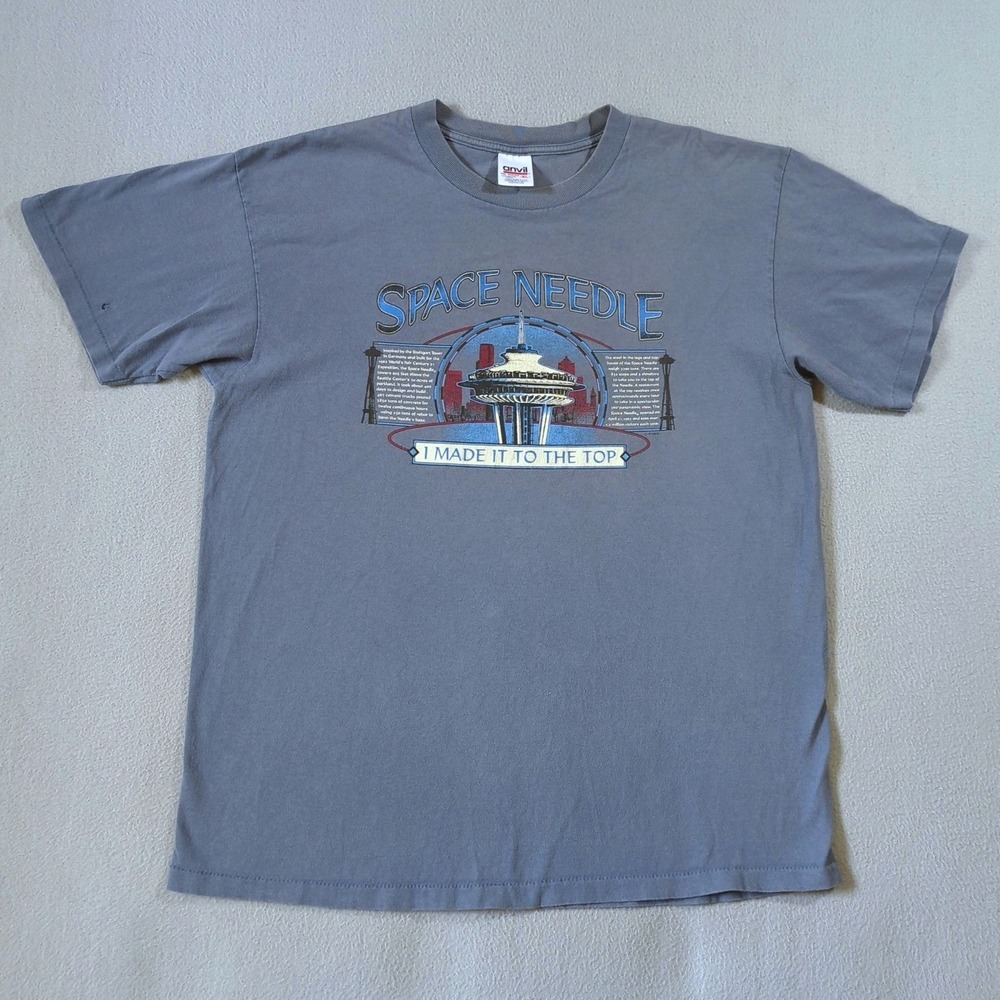 Anvil Space Needle T-Shirt Mens XL Blue Gray Vintage 90s Seattle Souvenir Tee - Picture 3 of 9